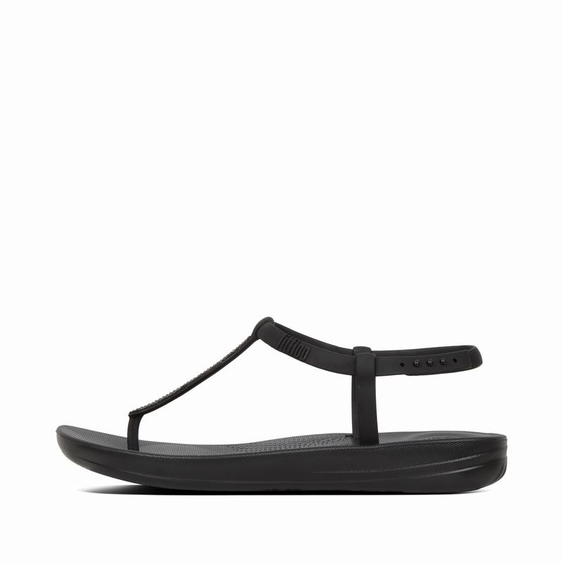 FitFlop Iqushion Sparkle Schwarz - FitFlop Flip Flops Damen Sale [SODY-17096]